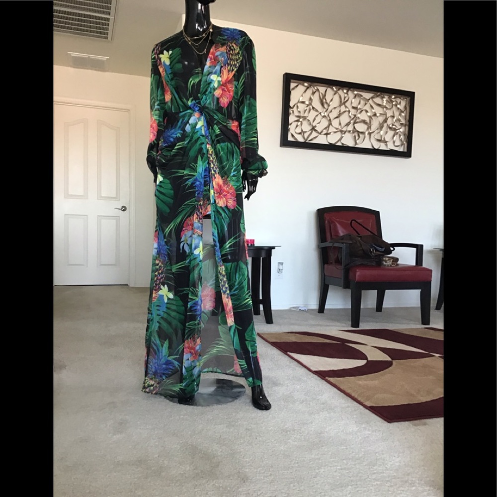 Black Sheer Maxi Dress “Long Sleeves”